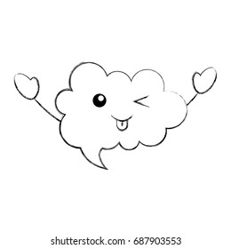 speech bubble kawaii character