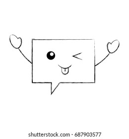 speech bubble kawaii character