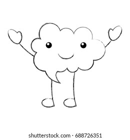 speech bubble kawaii character