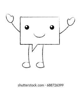 speech bubble kawaii character