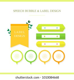 speech bubble and label design