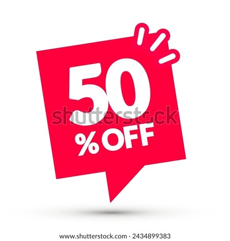 Speech Bubble Label With Text 50 Percent Off