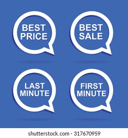 speech bubble label vector with best price in blue