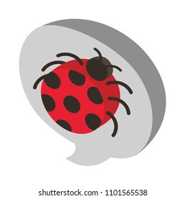 speech bubble with ladybug