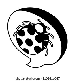 speech bubble with ladybug