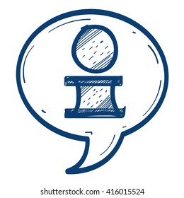 Speech bubble with the letter icon. Design elements in hand drawn style.