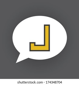 speech bubble with letter J