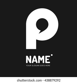 Speech bubble and letter P. Vector logo design. Business concept icon.