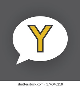 speech bubble with letter Y