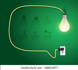 Speech bubble with light bulb abstract infographic modern design template workflow layout, diagram, step up options, Vector illustration template design  