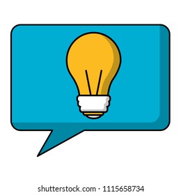 speech bubble with light bulb isolated icon
