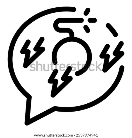 Speech bubble with lightnings coming out representing a heated discussion or argument