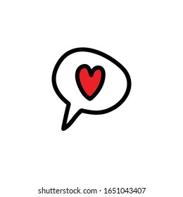 speech bubble like doodle icon, vector illustration