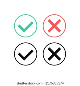 Speech bubble like dos and donts. Flat simple trend modern logotype graphic design. Concept of checklist element and reject or accept symbol for evaluation quiz. Vector illustration.