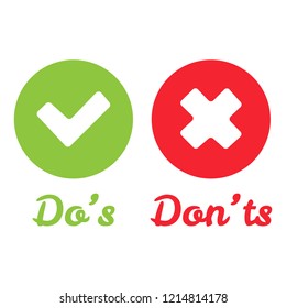 Speech bubble like dos and donts. Flat simple trend modern logotype graphic design. Concept of checklist element and reject or accept symbol for evaluation quiz. Vector illustration