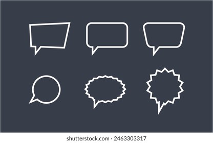 Speech bubble line art collection