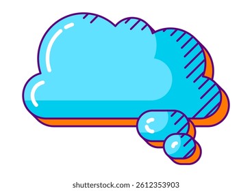 Speech bubble in line art style. Decorative abstract background.