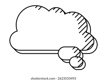 Speech bubble in line art style. Decorative abstract background.