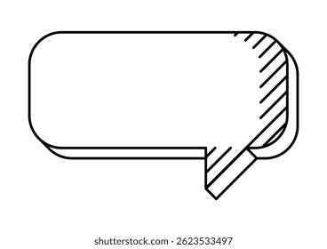 Speech bubble in line art style. Decorative abstract background.