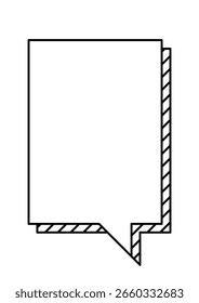 Speech bubble in line art style. Decorative abstract background.