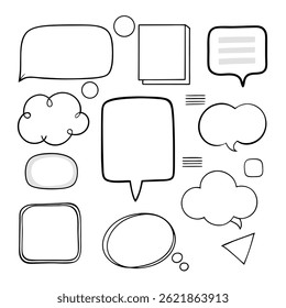 Vetor de arte de linha de bolha de fala (2)