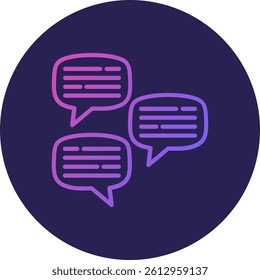 Speech bubble Line Circle Gradient Style
