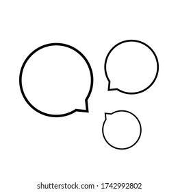 speech bubble line circle isolated on white, dialog circle shape for graphic chat talk sign, speech bubble for copy space text, conversation comic circle symbol, circle art line balloon dialog speech