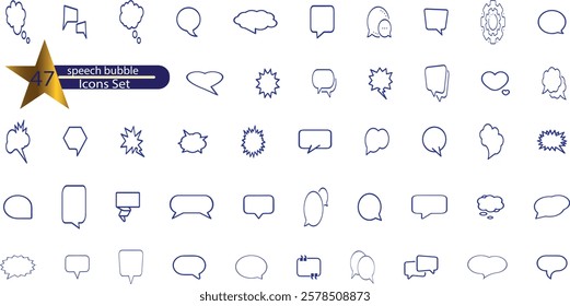 Speech Bubble line Editable Icons set.