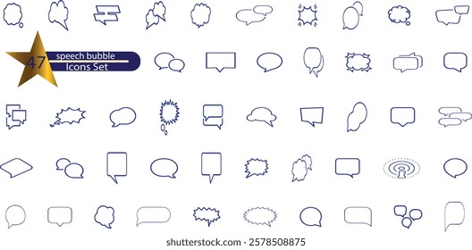 Speech Bubble line Editable Icons set.