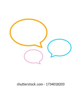 speech bubble line ellipse isolated on white, dialog circle shape for graphic chat talk sign, speech bubble for copy space text, conversation comic circle symbol, circle art line balloon dialog speech