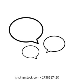 speech bubble line ellipse isolated on white, dialog circle shape for graphic chat talk sign, speech bubble for copy space text, conversation comic circle symbol, circle art line balloon dialog speech
