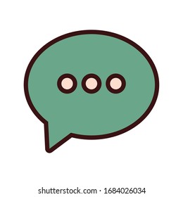 speech bubble line and fill icon vector illustration design