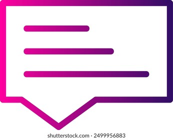 Speech Bubble Line Gradient Vector Icon Design