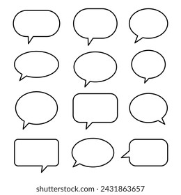 Sprachblasen-Linien-Symbol, Sprechblase, Chat-Blasen-Kunst-Vektor-Symbol für Apps und Websites.