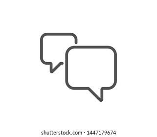 Speech bubble line icon. Chat sign. Social media message symbol. Quality design element. Linear style speech bubble icon. Editable stroke. Vector