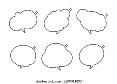 Speech bubble line icon collection