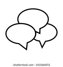 Speech bubble line icon communication vector illustration isolated on white eps
