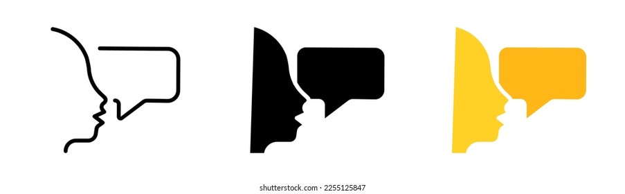 Speech bubble line icon. Contact us, consultation, call, dial, hotline, support service, operator. Communication concept. Vector icon in line, black and colorful style on white background