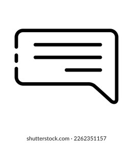 Icono de línea de burbuja de voz. Contáctenos, consulta, llamada, teléfono, línea directa, servicio de asistencia, operador. Concepto de comunicación. Icono de línea de vector sobre fondo blanco