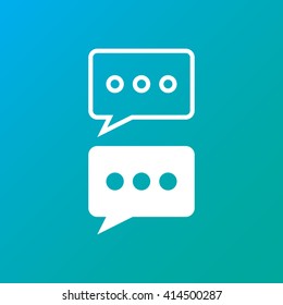 speech bubble line icon, outline and solid vector illustration, white linear pictogram