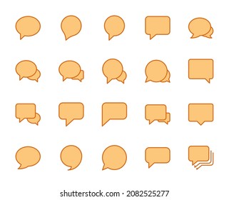 Speech bubble line icon set. Collection of high quality color outline logo for mobile concepts and web apps. People set in trendy flat style. Vector illustration on a white background