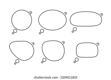 Speech bubble line icon set