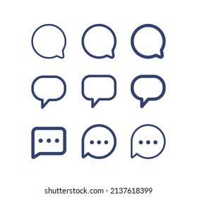 Sprachblase-Zeile-Symbol gesetzt.Kommunikation, Blase, Nachricht, Chat