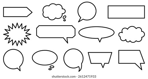 Speech bubble line icon symbol vector illustration. Speech bubble outline shape vector design element. dialog box shape message comic box shape vector