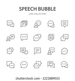 Speech bubble line icons.