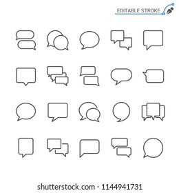 Speech bubble line icons. Editable stroke. Pixel perfect.