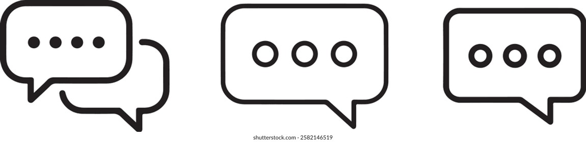 Speech bubble line icons. massage line icon. Chat outline icon