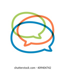 Speech bubble line logo. Vector design template elements for your application or corporate identity.