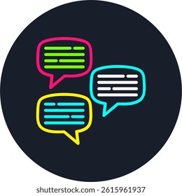 Speech bubble Line Multi Colour Circle