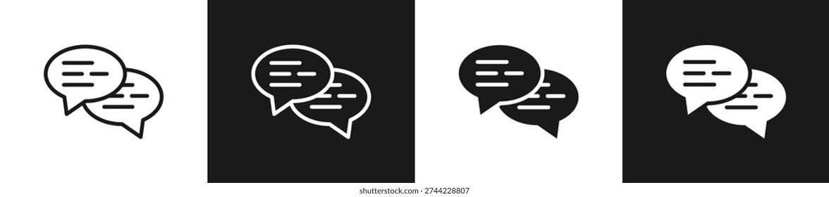 Speech Bubble line n glyph icon style in white and background